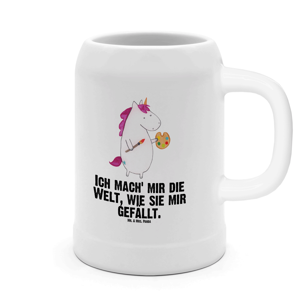 Bierkrug Einhorn Künstler Bierkrug, Bierkrüge, Bierkrug Steingut, Steinkrüge, 0, 5 l, 500ml, Krug, Einhorn, Einhörner, Einhorn Deko, Pegasus, Unicorn, Englisch, Künstler, Artist, Malen, Zeichnen, Welt, Farbe, Stift, Pinsel, Geschenk, Maler