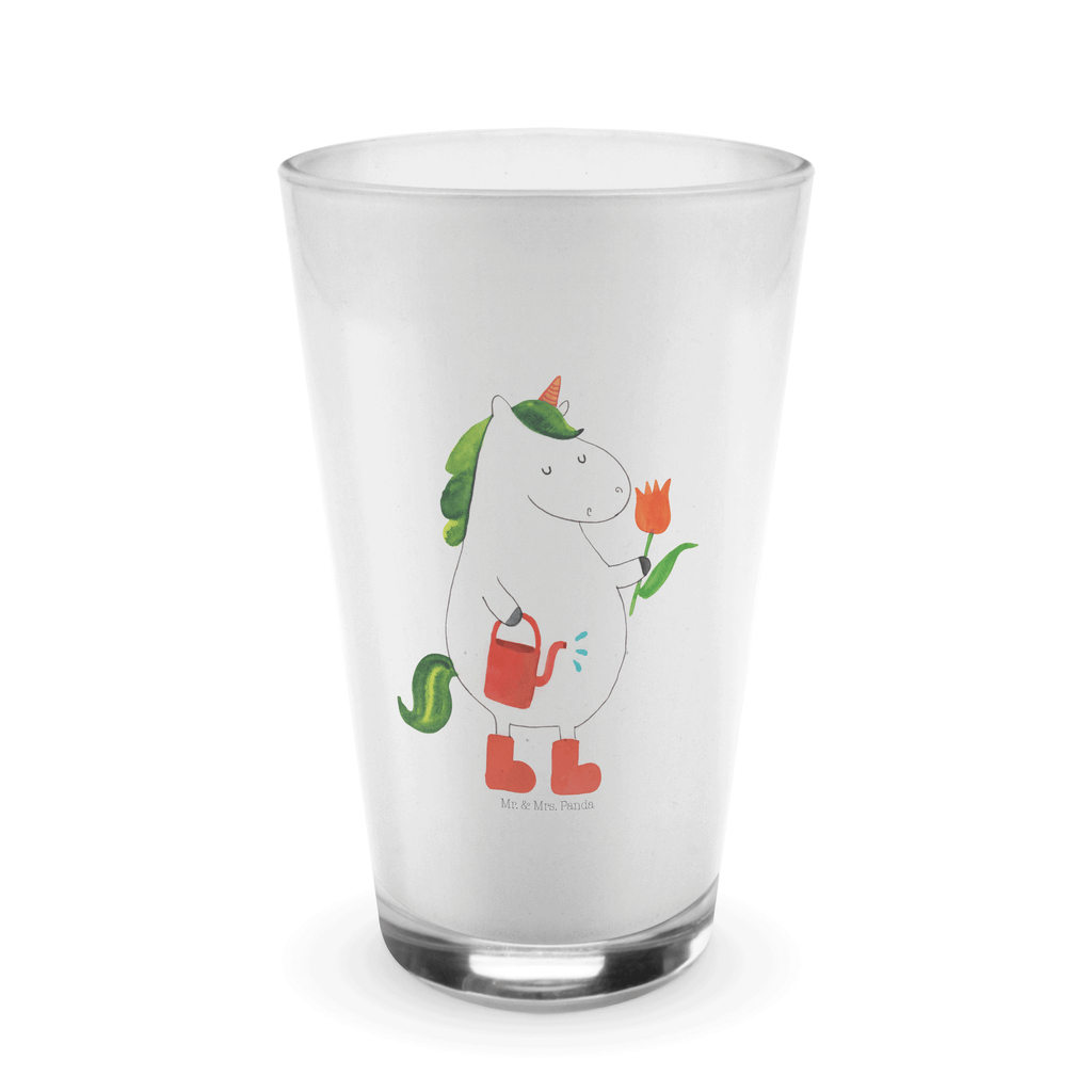 Glas Einhorn Gärtner Cappuccino Glas, Glas, Cappuccino Tasse, Latte Macchiato, Einhorn, Einhörner, Einhorn Deko, Pegasus, Unicorn, Luftballon, Gießkanne, Giesskanne, Lebenslust, Freude, Blume, Freundin, Garten, Stiefel