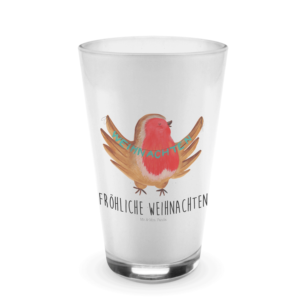 Glas Rotkehlchen Weihnachten Cappuccino Glas, Glas, Cappuccino Tasse, Latte Macchiato, Winter, Weihnachten, Weihnachtsdeko, Nikolaus, Advent, Heiligabend, Wintermotiv, Frohe Weihnachten, Weihnachtsmotiv, Weihnachtsgruß, Vogel, xmas