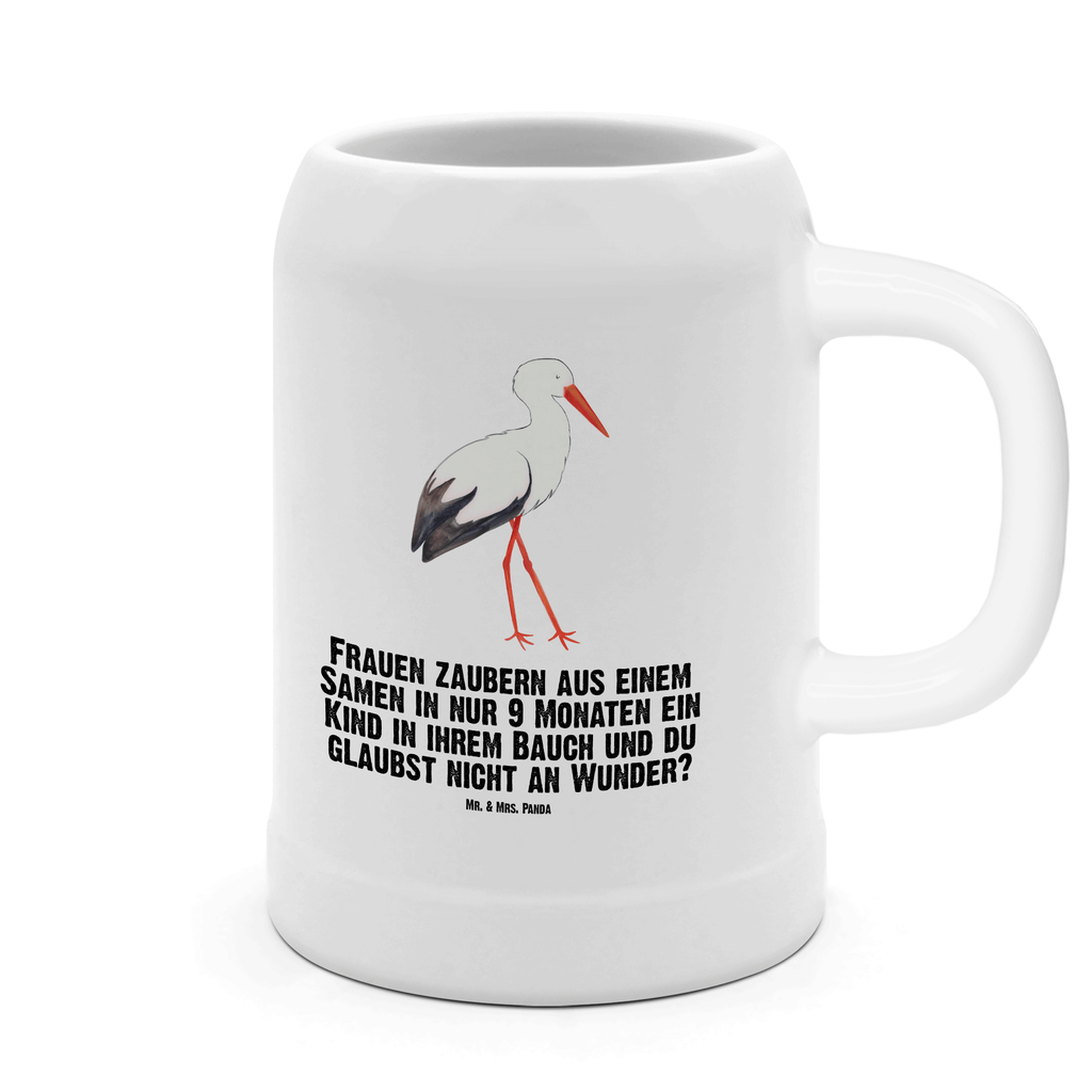 Bierkrug Storch Bierkrug, Bierkrüge, Bierkrug Steingut, Steinkrüge, 0, 5 l, 500ml, Krug, Tiermotive, Gute Laune, lustige Sprüche, Tiere, Storch, Störche, Schwangerschaft, Geburt, Mutter, Mütter, Mutter werden, Schwanger, Babybauch, Baby