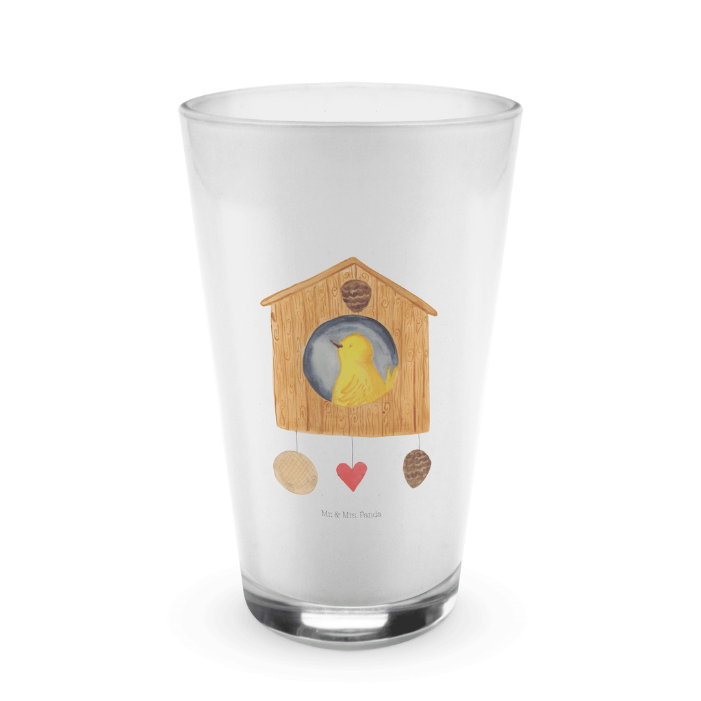 Glas Vogelhaus Cappuccino Glas, Glas, Cappuccino Tasse, Latte Macchiato, Tiermotive, Gute Laune, lustige Sprüche, Tiere, Vogel, Vögel, Vogelhaus, Vogelhäuschen, Home sweet home, Zuhause, Nest, Eigenheim, Familie, Wohnung, Haus, unser Haus, Lieblingsort, Castle
