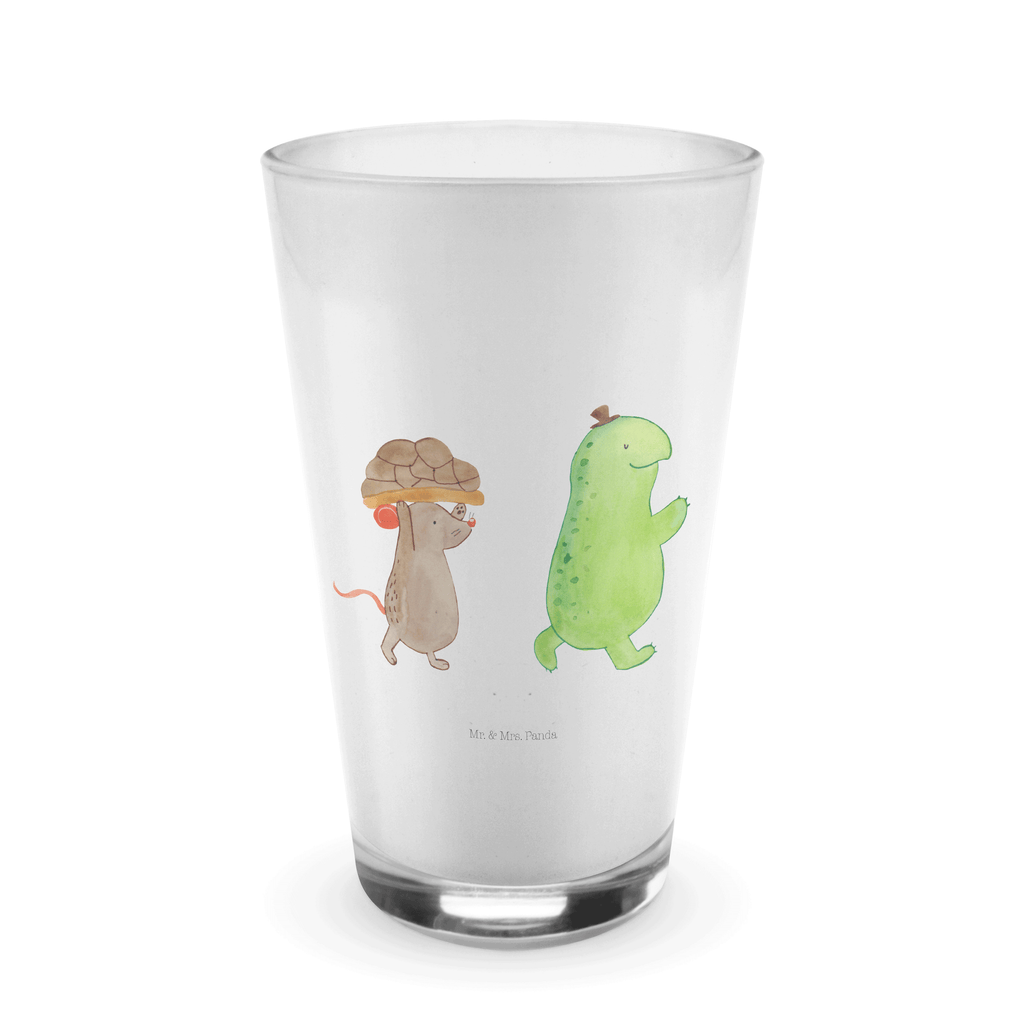 Glas Schildkröte & Maus Cappuccino Glas, Glas, Cappuccino Tasse, Latte Macchiato, Schildkröte, Maus, Freunde, Freundinnen, beste Freunde, beste Freundinnen