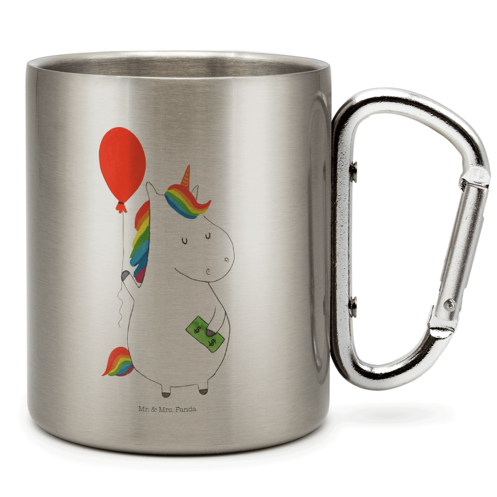Edelstahlbecher Einhorn Luftballon Edelstahltasse, Karabiner, Edelstahlbecher, Outdoor, Camping, Tasse, Becher, Einhorn, Einhörner, Einhorn Deko, Pegasus, Unicorn, Luftballon, Geld, Lebenslust, Freude, Geschenk, Freundin