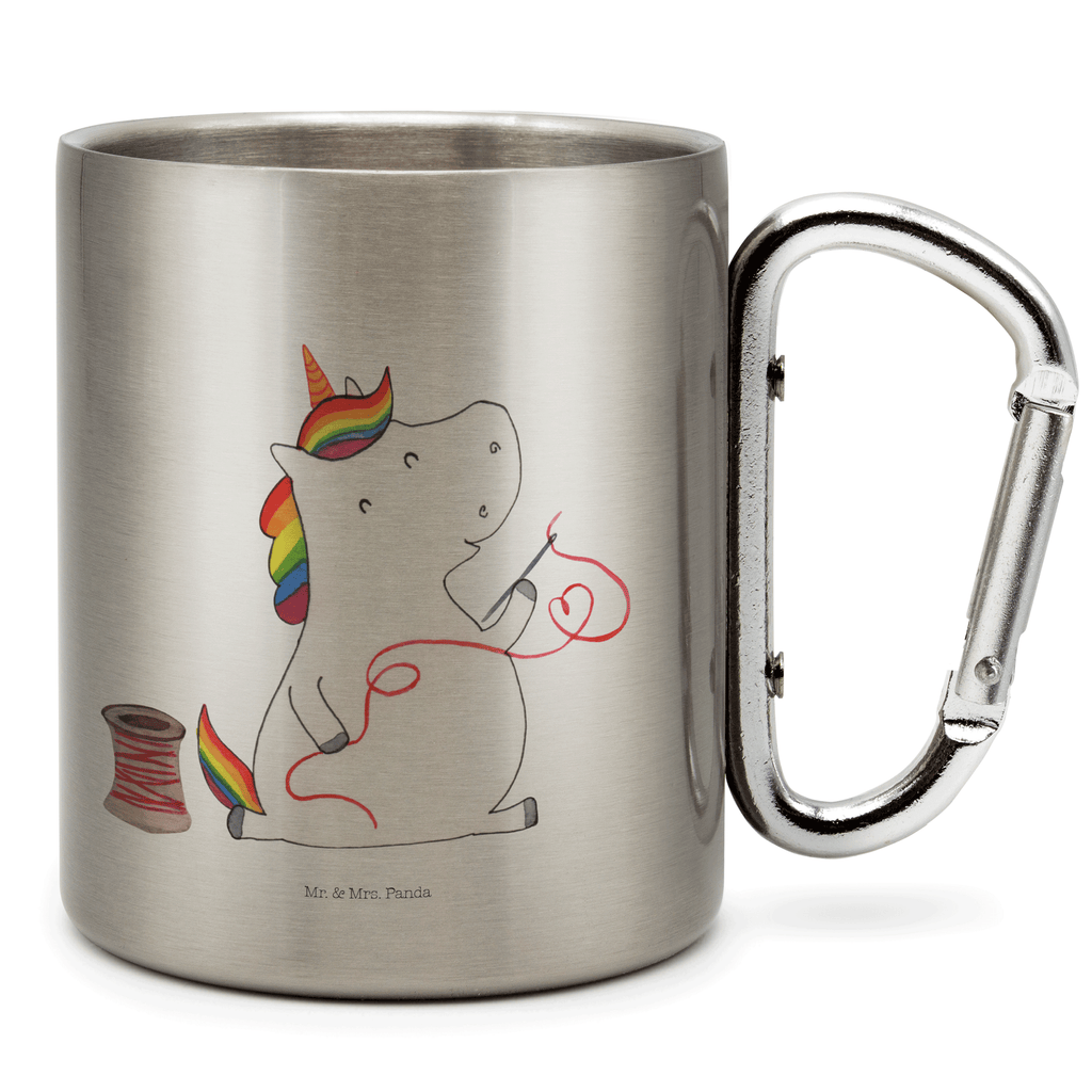 Edelstahlbecher Einhorn Näherin Edelstahltasse, Karabiner, Edelstahlbecher, Outdoor, Camping, Tasse, Becher, Einhorn, Einhörner, Einhorn Deko, Pegasus, Unicorn, Näherin, nähen, Mädchen, Freundin, Häkeln, Stricken, basteln, Nähzimmer