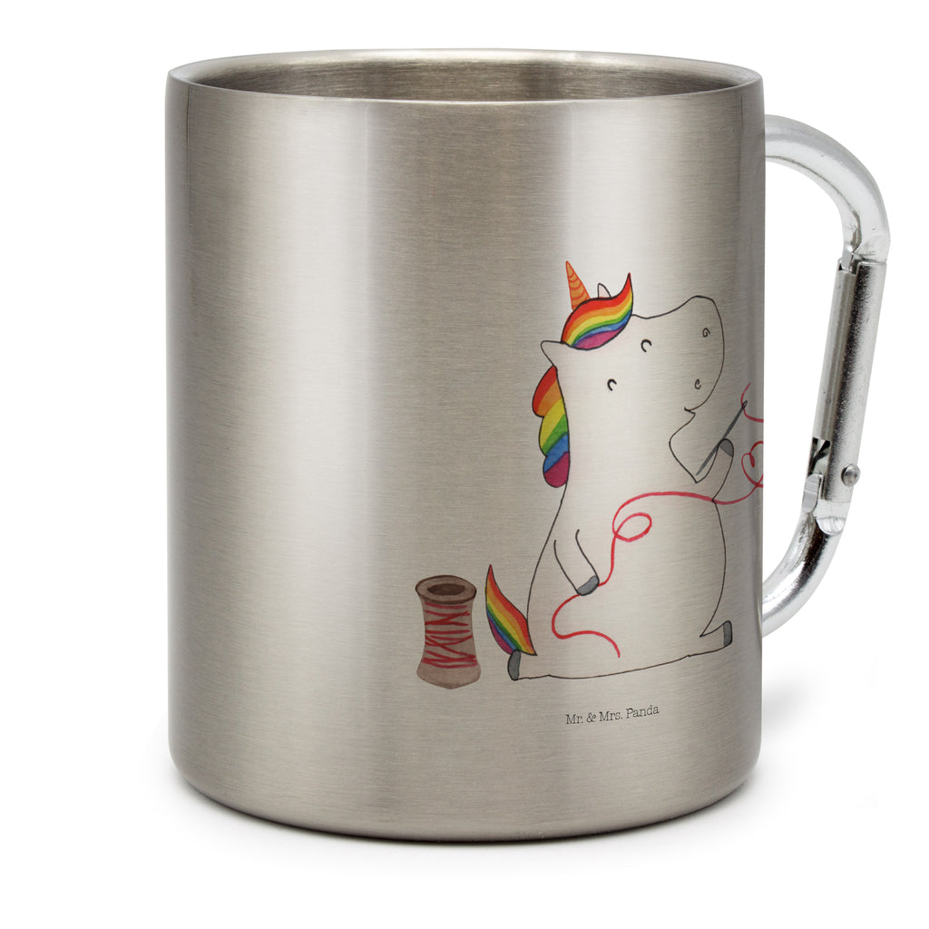 Edelstahlbecher Einhorn Näherin Edelstahltasse, Karabiner, Edelstahlbecher, Outdoor, Camping, Tasse, Becher, Einhorn, Einhörner, Einhorn Deko, Pegasus, Unicorn, Näherin, nähen, Mädchen, Freundin, Häkeln, Stricken, basteln, Nähzimmer