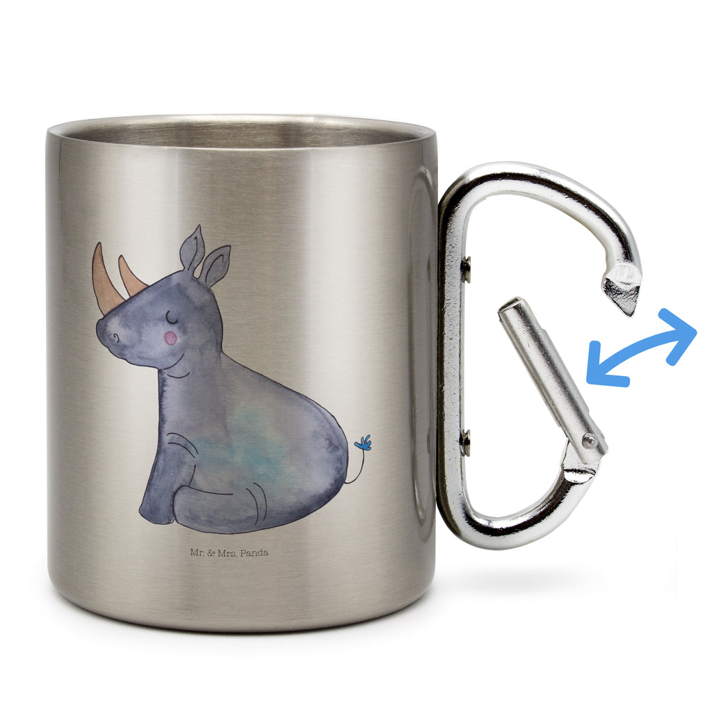 Edelstahlbecher Einhorn Nashorn Edelstahltasse, Karabiner, Edelstahlbecher, Outdoor, Camping, Tasse, Becher, Einhorn, Einhörner, Einhorn Deko, Pegasus, Unicorn, Regenbogen, witzig, lustig, Zoo, Glitzer, Einhornpower, Erwachsenwerden, Nashorn, Nashörner
