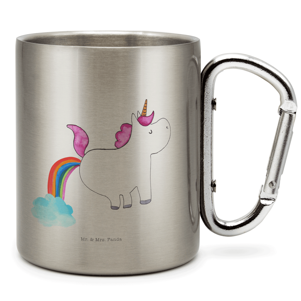 Edelstahlbecher Einhorn Pupsend Edelstahltasse, Karabiner, Edelstahlbecher, Outdoor, Camping, Tasse, Becher, Einhorn, Einhörner, Einhorn Deko, Pegasus, Unicorn, Pups, Regenbogen, Glitzer, Einhornpower, Erwachsenwerden, Spaß, lustig, Freundin