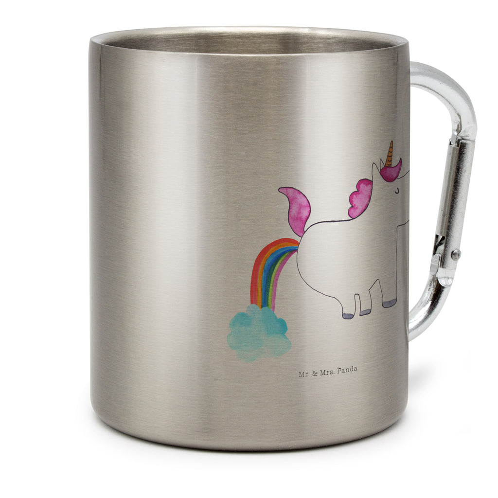 Edelstahlbecher Einhorn Pupsend Edelstahltasse, Karabiner, Edelstahlbecher, Outdoor, Camping, Tasse, Becher, Einhorn, Einhörner, Einhorn Deko, Pegasus, Unicorn, Pups, Regenbogen, Glitzer, Einhornpower, Erwachsenwerden, Spaß, lustig, Freundin