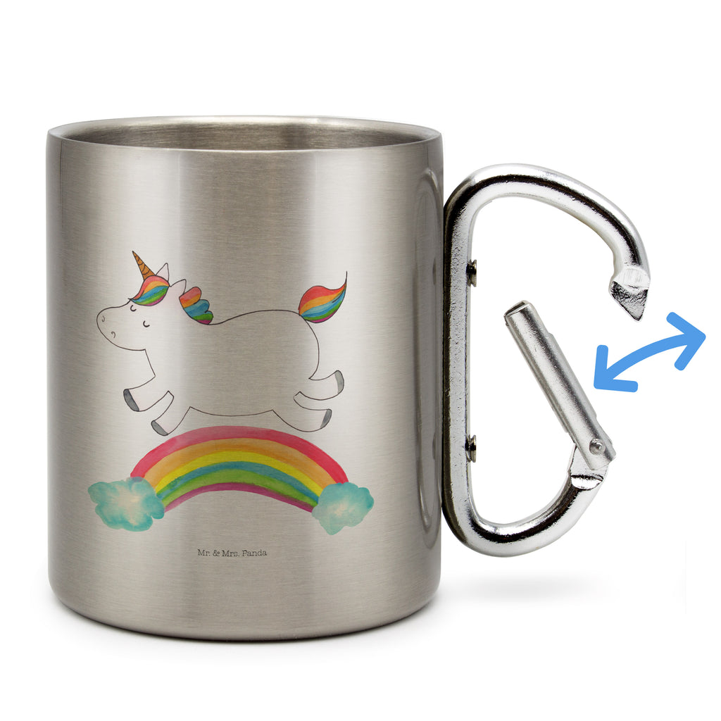 Edelstahlbecher Einhorn Regenbogen Edelstahltasse, Karabiner, Edelstahlbecher, Outdoor, Camping, Tasse, Becher, Einhorn, Einhörner, Einhorn Deko, Pegasus, Unicorn, Regenbogen, Glitzer, Einhornpower, Erwachsenwerden, Einhornautobahn