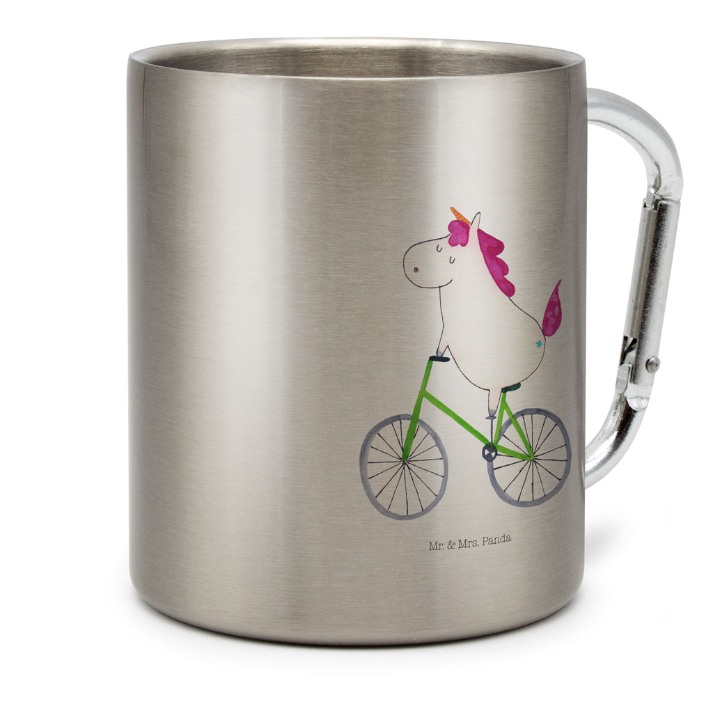 Edelstahlbecher Einhorn Radfahrer Edelstahltasse, Karabiner, Edelstahlbecher, Outdoor, Camping, Tasse, Becher, Einhorn, Einhörner, Einhorn Deko, Pegasus, Unicorn, Radfahren, Radfahrer, Rad, Bike, Feenstaub, Konfetti, Luxusproblem, Kummer, Liebeskummer