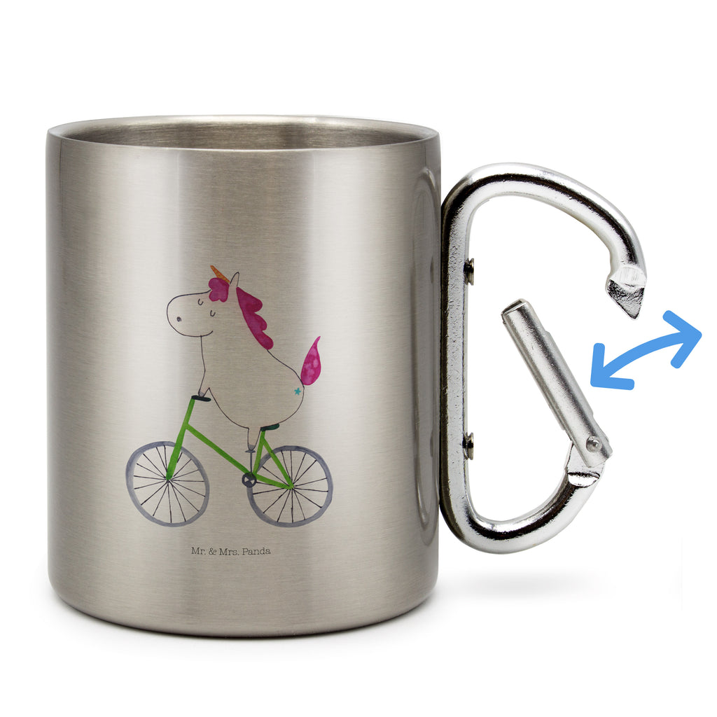 Edelstahlbecher Einhorn Radfahrer Edelstahltasse, Karabiner, Edelstahlbecher, Outdoor, Camping, Tasse, Becher, Einhorn, Einhörner, Einhorn Deko, Pegasus, Unicorn, Radfahren, Radfahrer, Rad, Bike, Feenstaub, Konfetti, Luxusproblem, Kummer, Liebeskummer
