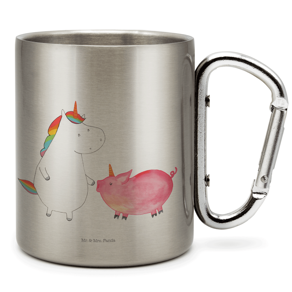 Edelstahlbecher Einhorn + Schweinhorn Edelstahltasse, Karabiner, Edelstahlbecher, Outdoor, Camping, Tasse, Becher, Einhorn, Einhörner, Einhorn Deko, Pegasus, Unicorn, Freundschaft, Schweinhorn, Schwein, Freundin, Schweinchen