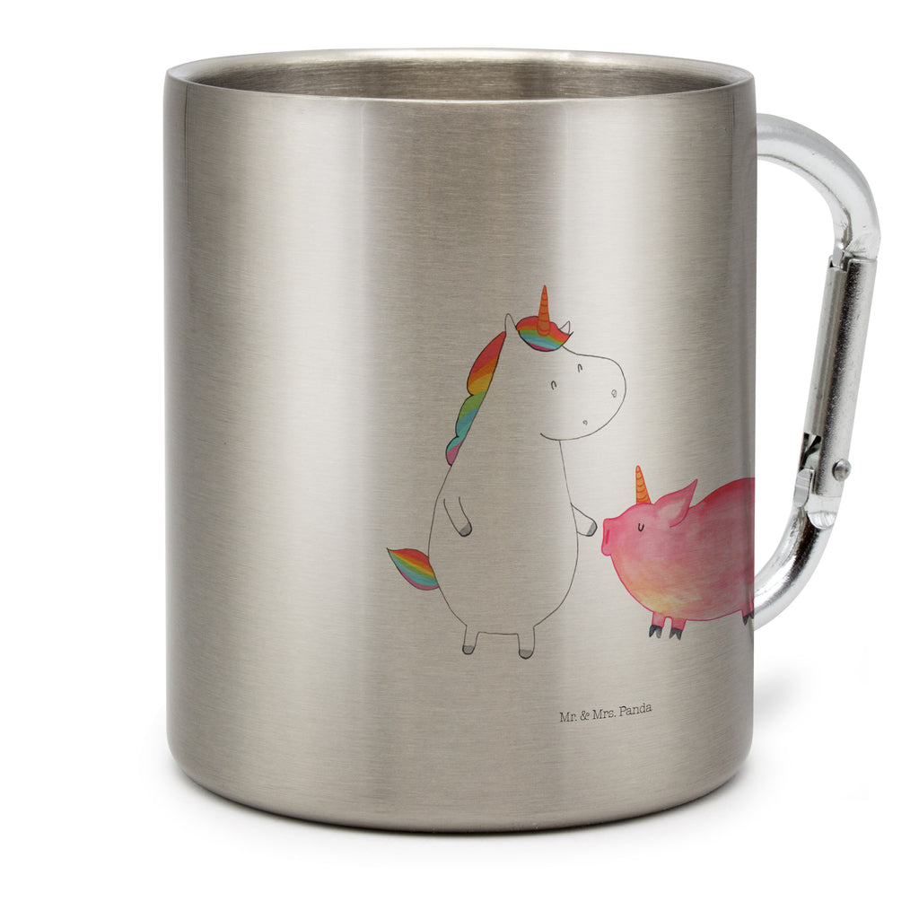 Edelstahlbecher Einhorn + Schweinhorn Edelstahltasse, Karabiner, Edelstahlbecher, Outdoor, Camping, Tasse, Becher, Einhorn, Einhörner, Einhorn Deko, Pegasus, Unicorn, Freundschaft, Schweinhorn, Schwein, Freundin, Schweinchen