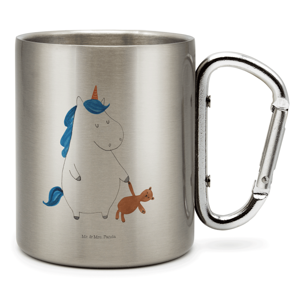Edelstahlbecher Einhorn Teddy Edelstahltasse, Karabiner, Edelstahlbecher, Outdoor, Camping, Tasse, Becher, Einhorn, Einhörner, Einhorn Deko, Pegasus, Unicorn, schlafen, gute Nacht, Single, Bett, Träumen, Freundin, Singleleben