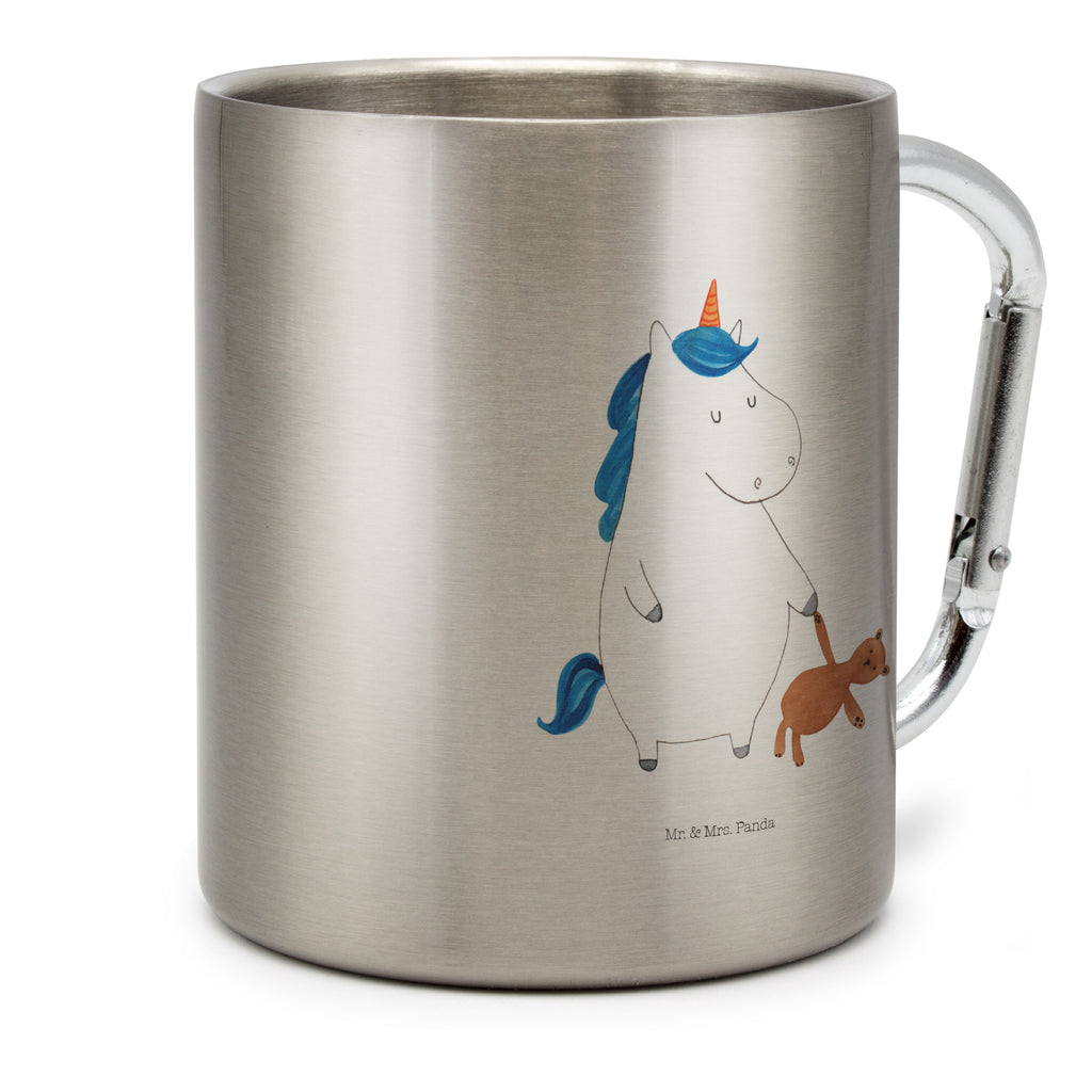 Edelstahlbecher Einhorn Teddy Edelstahltasse, Karabiner, Edelstahlbecher, Outdoor, Camping, Tasse, Becher, Einhorn, Einhörner, Einhorn Deko, Pegasus, Unicorn, schlafen, gute Nacht, Single, Bett, Träumen, Freundin, Singleleben