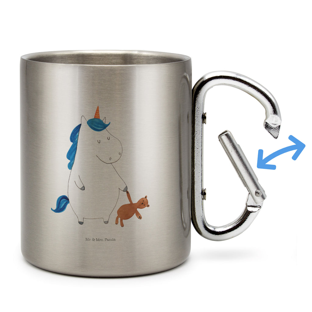 Edelstahlbecher Einhorn Teddy Edelstahltasse, Karabiner, Edelstahlbecher, Outdoor, Camping, Tasse, Becher, Einhorn, Einhörner, Einhorn Deko, Pegasus, Unicorn, schlafen, gute Nacht, Single, Bett, Träumen, Freundin, Singleleben