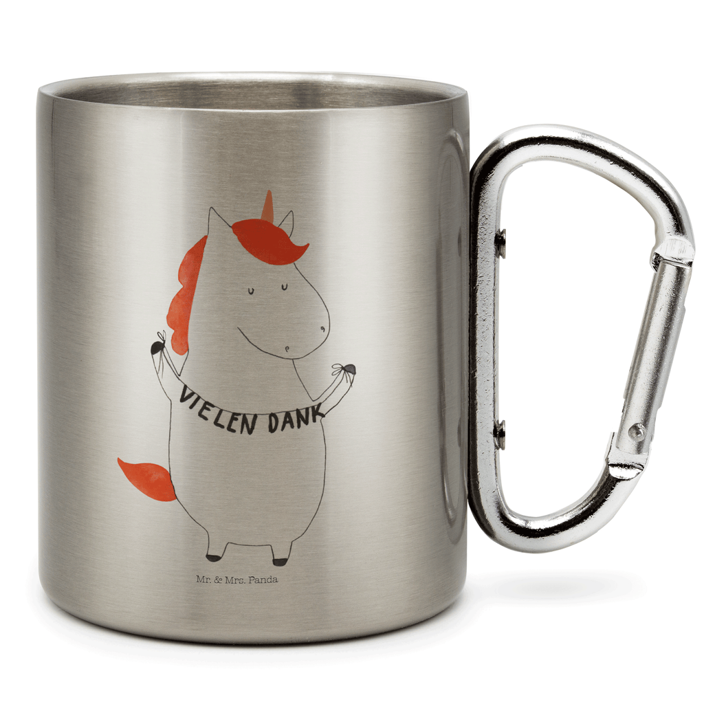 Edelstahlbecher Einhorn Vielen Dank Edelstahltasse, Karabiner, Edelstahlbecher, Outdoor, Camping, Tasse, Becher, Einhorn, Einhörner, Einhorn Deko, Pegasus, Unicorn, Danke, vielen Dank, Dankeschön, Danksagung