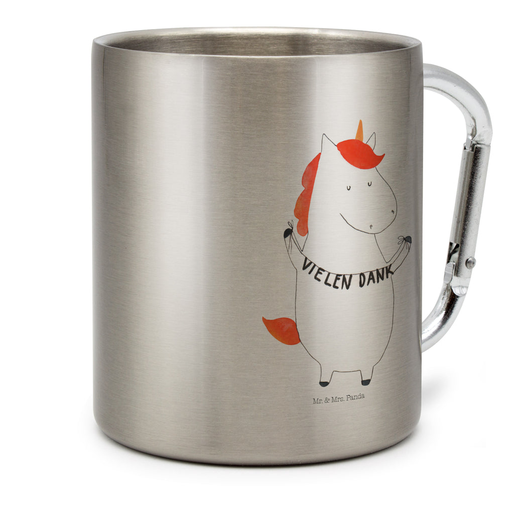 Edelstahlbecher Einhorn Vielen Dank Edelstahltasse, Karabiner, Edelstahlbecher, Outdoor, Camping, Tasse, Becher, Einhorn, Einhörner, Einhorn Deko, Pegasus, Unicorn, Danke, vielen Dank, Dankeschön, Danksagung