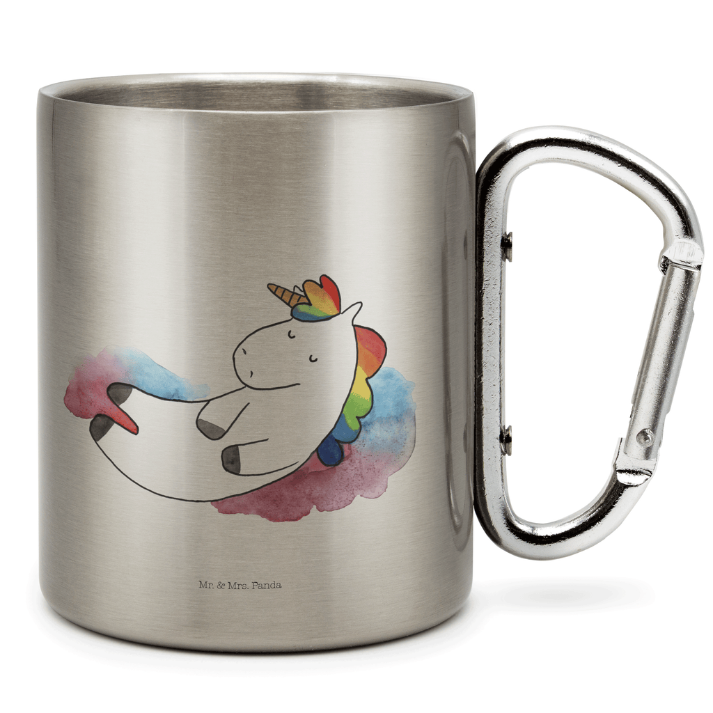 Edelstahlbecher Einhorn Wolke 7 Edelstahltasse, Karabiner, Edelstahlbecher, Outdoor, Camping, Tasse, Becher, Einhorn, Einhörner, Einhorn Deko, Pegasus, Unicorn, verliebt, Menschen, witzig, lustig, Geschenk, Glaube, Realität, Lächeln