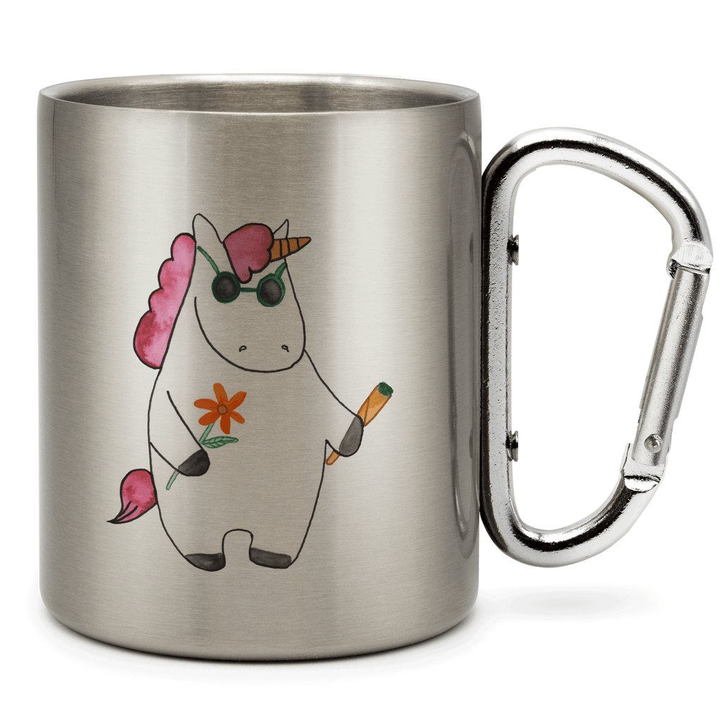 Edelstahlbecher Einhorn Woodstock Edelstahltasse, Karabiner, Edelstahlbecher, Outdoor, Camping, Tasse, Becher, Einhorn, Einhörner, Einhorn Deko, Pegasus, Unicorn, Kiffen, Joint, Zigarette, Alkohol, Party, Spaß. lustig, witzig, Woodstock