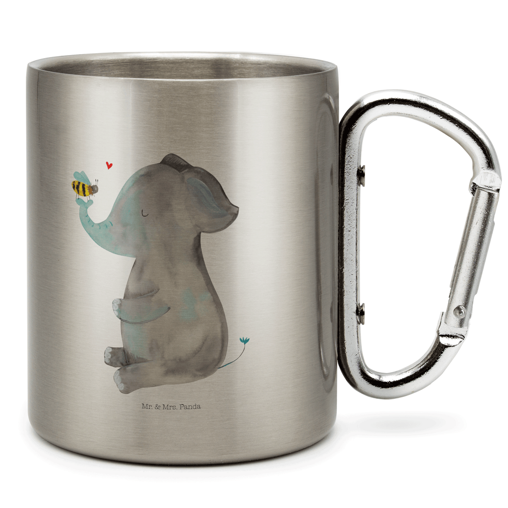 Edelstahlbecher Elefant & Biene Edelstahltasse, Karabiner, Edelstahlbecher, Outdoor, Camping, Tasse, Becher, Tiermotive, Gute Laune, lustige Sprüche, Tiere, Elefant, Biene, Liebe, Liebesbeweis, Jahrestag, Liebesgeschenk, Heiratsantrag, Hochzeitsgeschenk, Liebesspruch