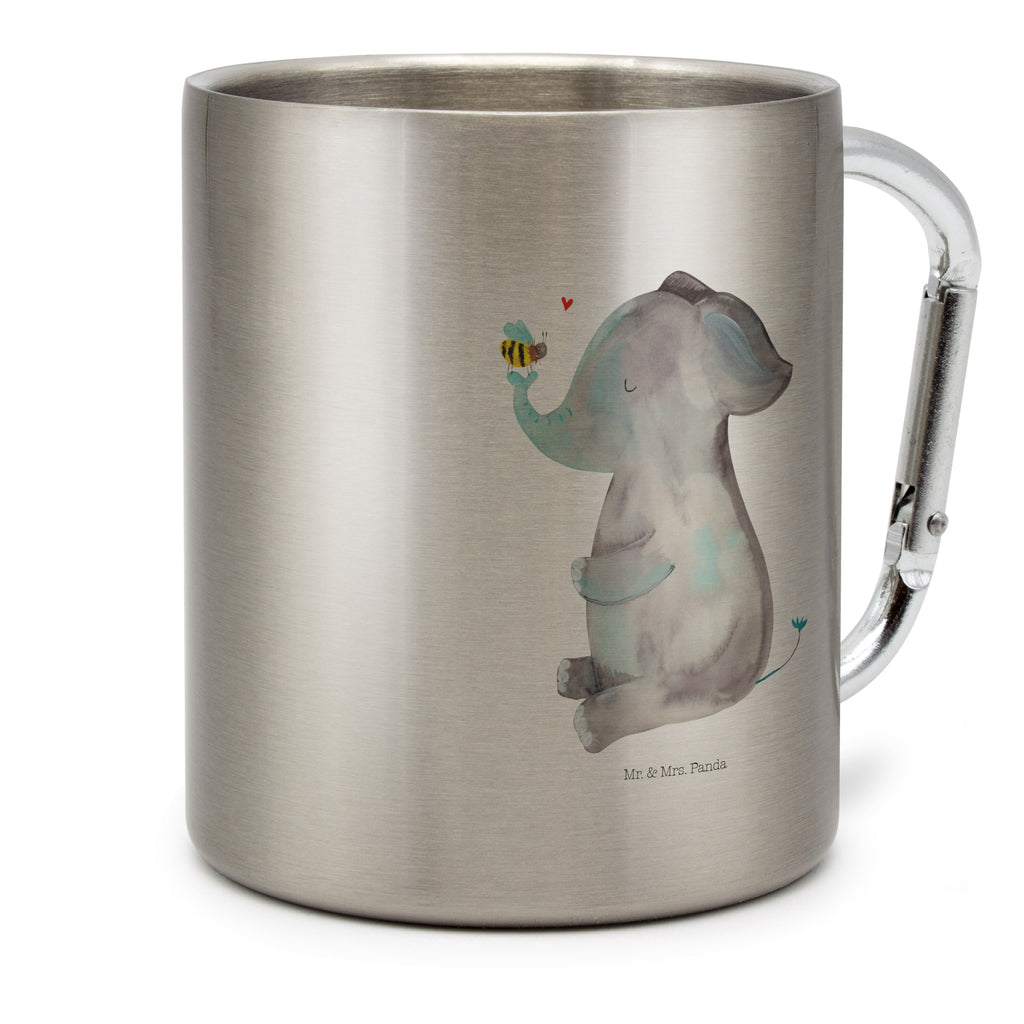 Edelstahlbecher Elefant & Biene Edelstahltasse, Karabiner, Edelstahlbecher, Outdoor, Camping, Tasse, Becher, Tiermotive, Gute Laune, lustige Sprüche, Tiere, Elefant, Biene, Liebe, Liebesbeweis, Jahrestag, Liebesgeschenk, Heiratsantrag, Hochzeitsgeschenk, Liebesspruch
