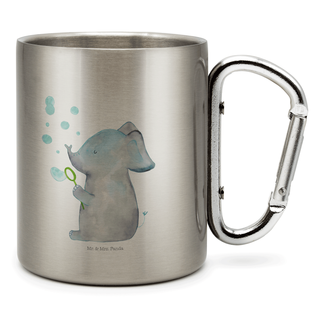 Edelstahlbecher Elefant Seifenblasen Edelstahltasse, Karabiner, Edelstahlbecher, Outdoor, Camping, Tasse, Becher, Tiermotive, Gute Laune, lustige Sprüche, Tiere, Elefant, Elefanten, Dickhäter, Rüsseltier, Seifenblasen, Liebe, Heimat, Gefühl. Daheim, Liebesbeweis, Liebesspruch