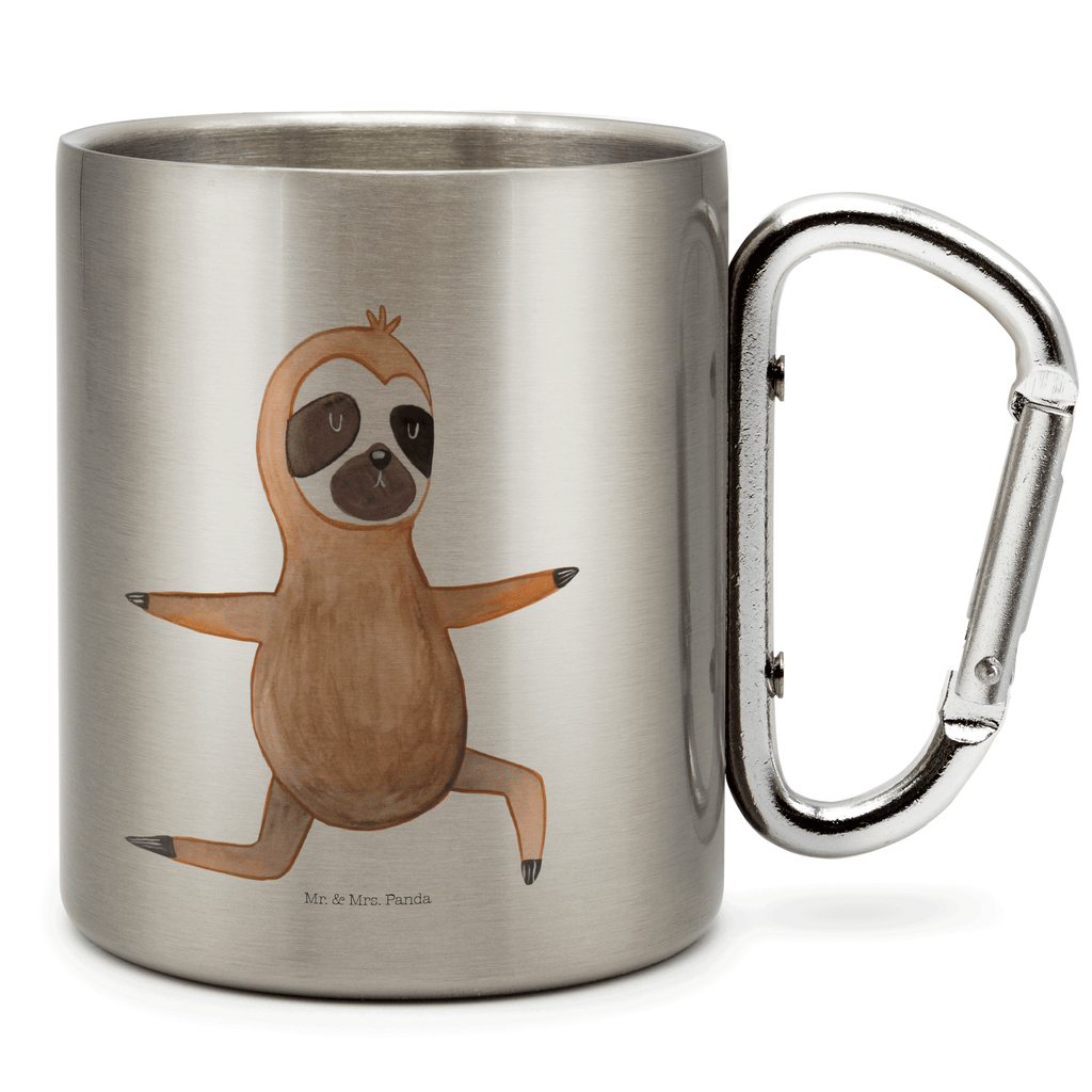 Edelstahlbecher Faultier  Yoga Edelstahltasse, Karabiner, Edelstahlbecher, Outdoor, Camping, Tasse, Becher, Faultier, Faultier Geschenk, Faultier Deko, Faultiere, faul, Lieblingstier, Yoga, Namaste, Krieger, Yogaübungen, Meditation, Atmung, Gelassenheit, Entspannung