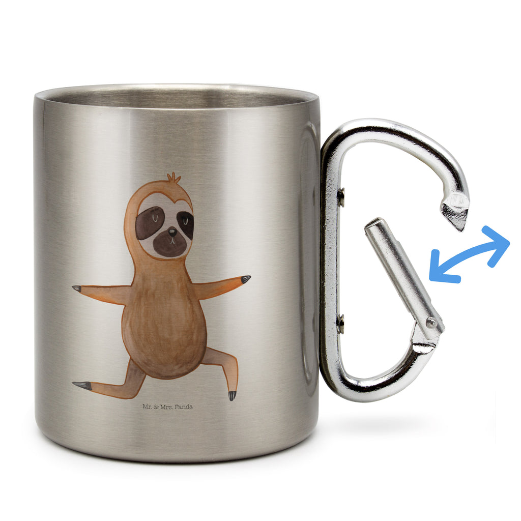 Edelstahlbecher Faultier  Yoga Edelstahltasse, Karabiner, Edelstahlbecher, Outdoor, Camping, Tasse, Becher, Faultier, Faultier Geschenk, Faultier Deko, Faultiere, faul, Lieblingstier, Yoga, Namaste, Krieger, Yogaübungen, Meditation, Atmung, Gelassenheit, Entspannung