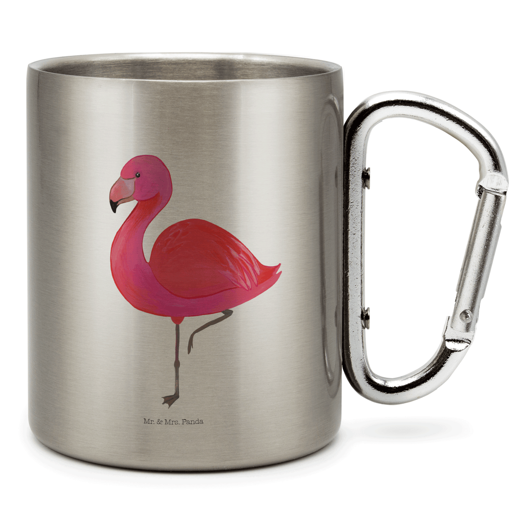 Edelstahlbecher Flamingo classic Edelstahltasse, Karabiner, Edelstahlbecher, Outdoor, Camping, Tasse, Becher, Flamingo, Einzigartig, Selbstliebe, Stolz, ich, für mich, Spruch, Freundin, Freundinnen, Außenseiter, Sohn, Tochter, Geschwister