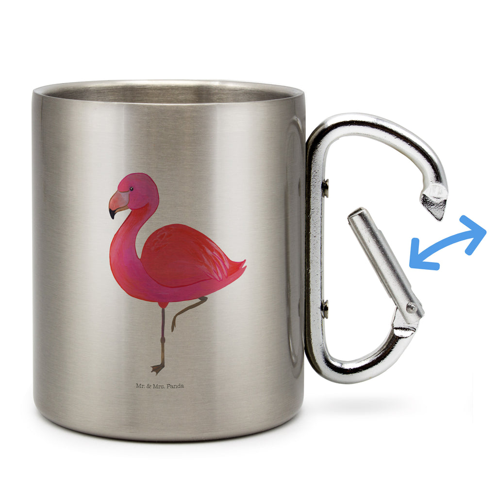 Edelstahlbecher Flamingo classic Edelstahltasse, Karabiner, Edelstahlbecher, Outdoor, Camping, Tasse, Becher, Flamingo, Einzigartig, Selbstliebe, Stolz, ich, für mich, Spruch, Freundin, Freundinnen, Außenseiter, Sohn, Tochter, Geschwister