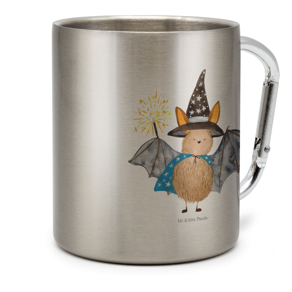 Edelstahlbecher Fledermaus Zauberer Edelstahltasse, Karabiner, Edelstahlbecher, Outdoor, Camping, Tasse, Becher, Tiermotive, Gute Laune, lustige Sprüche, Tiere, Fledermaus, Fledermäuse, Zauberer, Magier, Frauen, reinsteigern