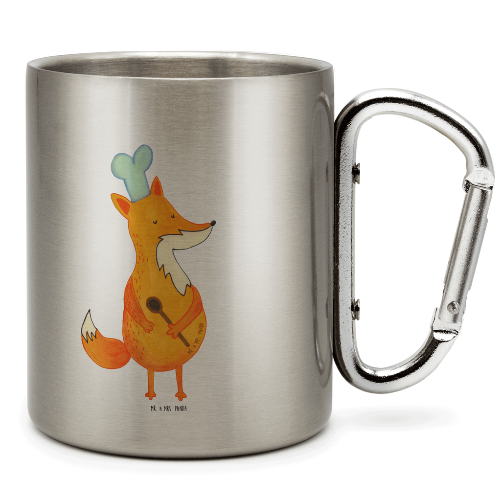 Edelstahlbecher Fuchs Koch Edelstahltasse, Karabiner, Edelstahlbecher, Outdoor, Camping, Tasse, Becher, Fuchs, Füchse, Koch Geschenk, Küche Spruch, Küche Deko, Köche, Bäcker, Party Spruch, Spruch lustig, witzig