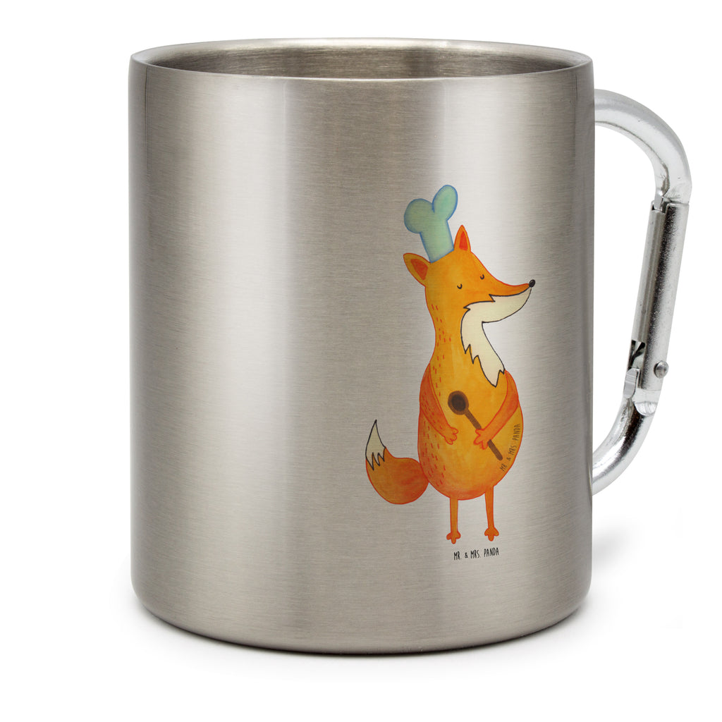 Edelstahlbecher Fuchs Koch Edelstahltasse, Karabiner, Edelstahlbecher, Outdoor, Camping, Tasse, Becher, Fuchs, Füchse, Koch Geschenk, Küche Spruch, Küche Deko, Köche, Bäcker, Party Spruch, Spruch lustig, witzig