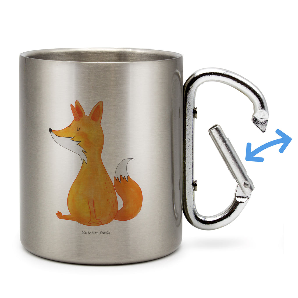Edelstahlbecher Fuchshörnchen Edelstahltasse, Karabiner, Edelstahlbecher, Outdoor, Camping, Tasse, Becher, Einhorn, Einhörner, Einhorn Deko, Pegasus, Unicorn, Fuchs, Unicorns, Fuchshörnchen, Fuchshorn, Foxycorn, Füchse