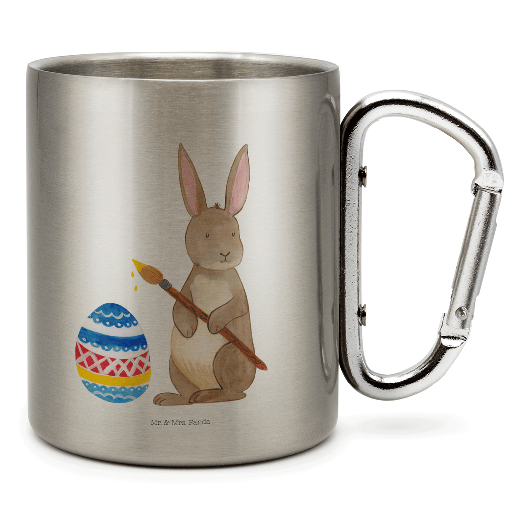 Edelstahlbecher Hase Eiermalen Edelstahltasse, Karabiner, Edelstahlbecher, Outdoor, Camping, Tasse, Becher, Ostern, Osterhase, Ostergeschenke, Osternest, Osterdeko, Geschenk zu Ostern, Frohe Ostern, Ostergrüße, Osterblume, Osterei, bemalte Ostereier, Hase, Kaninchen, Eiermalen