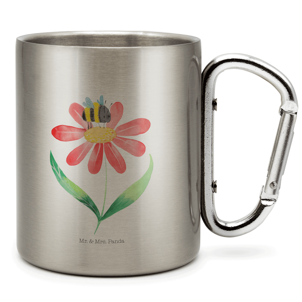 Edelstahlbecher Hummel Blume Edelstahltasse, Karabiner, Edelstahlbecher, Outdoor, Camping, Tasse, Becher, Tiermotive, Gute Laune, lustige Sprüche, Tiere, Hummel, Blume, Wespe, Flauschig, Natur, Feld, Hummeln, Biene