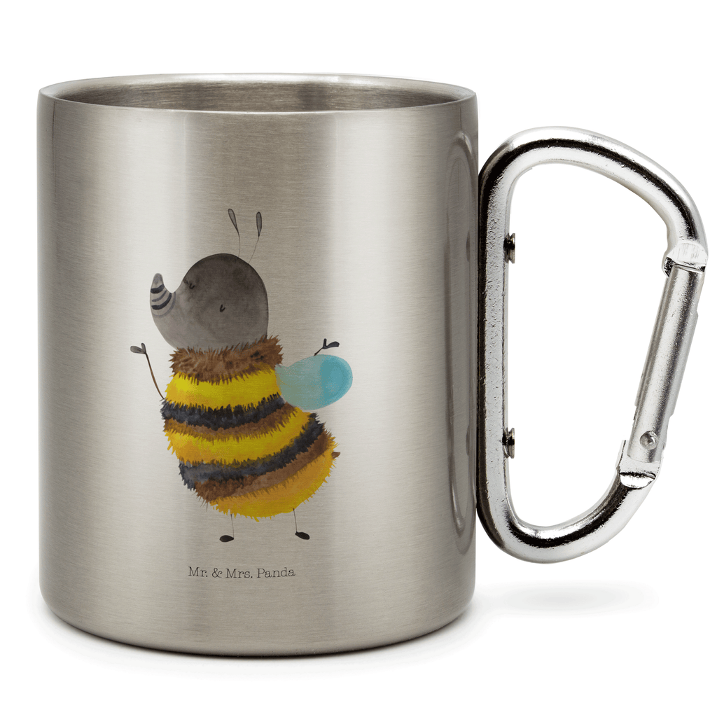 Edelstahlbecher Hummel flauschig Edelstahltasse, Karabiner, Edelstahlbecher, Outdoor, Camping, Tasse, Becher, Tiermotive, Gute Laune, lustige Sprüche, Tiere, Hummel, Flauschig, Biene, Blume, Natur