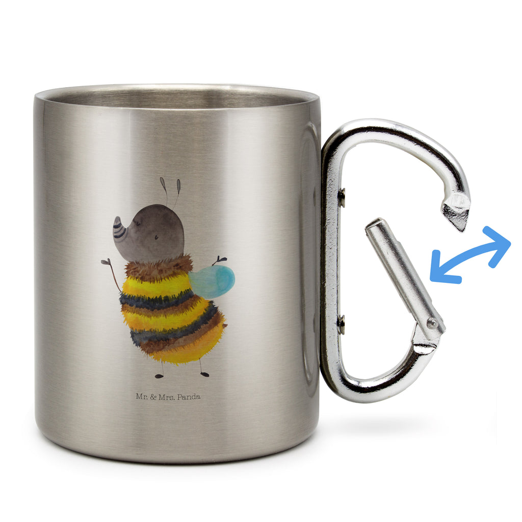 Edelstahlbecher Hummel flauschig Edelstahltasse, Karabiner, Edelstahlbecher, Outdoor, Camping, Tasse, Becher, Tiermotive, Gute Laune, lustige Sprüche, Tiere, Hummel, Flauschig, Biene, Blume, Natur