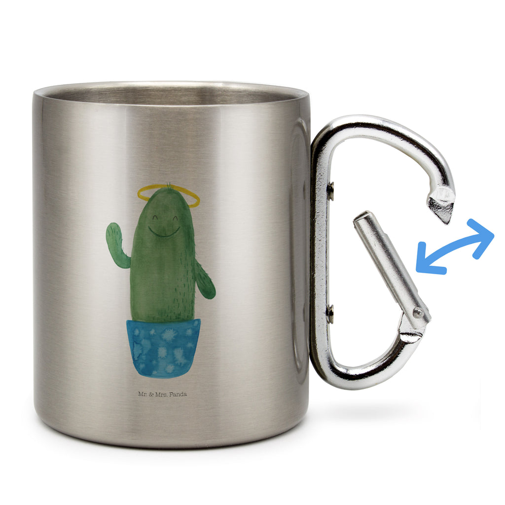 Edelstahlbecher Kaktus Heilig Edelstahltasse, Karabiner, Edelstahlbecher, Outdoor, Camping, Tasse, Becher, Kaktus, Kakteen, frech, lustig, Kind, Eltern, Familie, Bruder, Schwester, Schwestern, Freundin, Heiligenschein