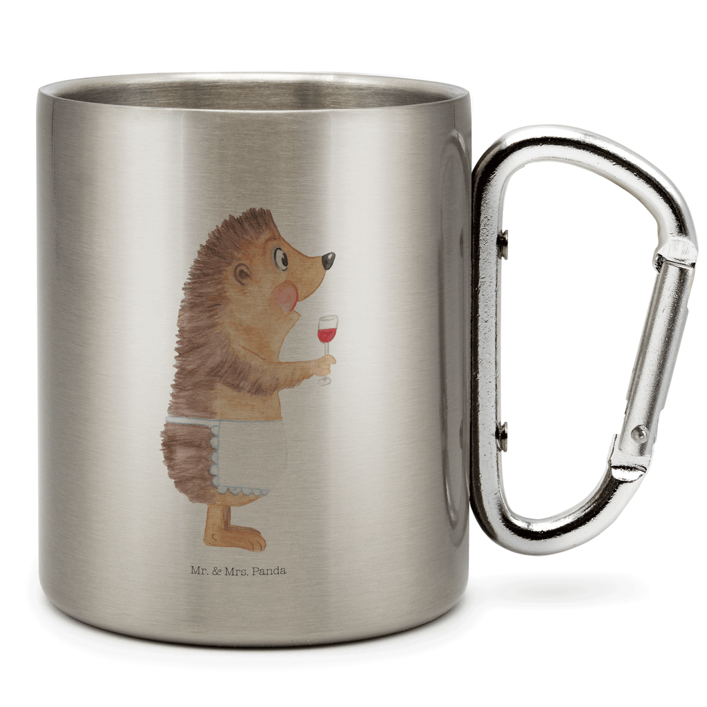 Edelstahlbecher Igel mit Wein Edelstahltasse, Karabiner, Edelstahlbecher, Outdoor, Camping, Tasse, Becher, Tiermotive, Gute Laune, lustige Sprüche, Tiere, Wein Spruch, Igel, Geschenk Weintrinker, Geschenk Weinliebhaber, Wein Deko, Weinglas, Rotwein, Weißwein, Wein trinken