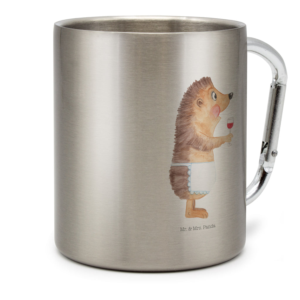Edelstahlbecher Igel mit Wein Edelstahltasse, Karabiner, Edelstahlbecher, Outdoor, Camping, Tasse, Becher, Tiermotive, Gute Laune, lustige Sprüche, Tiere, Wein Spruch, Igel, Geschenk Weintrinker, Geschenk Weinliebhaber, Wein Deko, Weinglas, Rotwein, Weißwein, Wein trinken