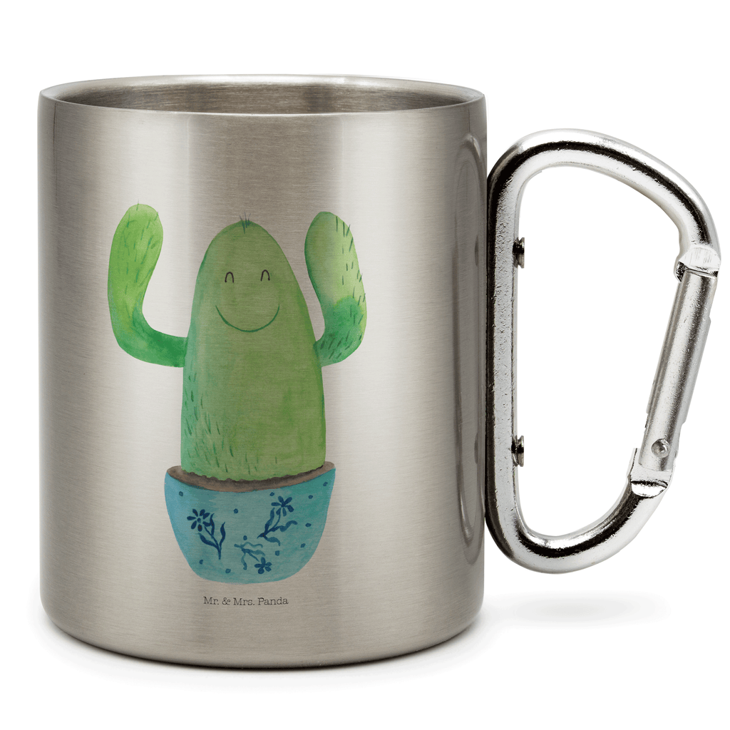 Edelstahlbecher Kaktus Happy Edelstahltasse, Karabiner, Edelstahlbecher, Outdoor, Camping, Tasse, Becher, Kaktus, Kakteen, Motivation, Spruch, lustig, Kindersicherung, Neustart, Büro, Büroalltag, Kollege, Kollegin, Freundin, Mutter, Familie, Ausbildung
