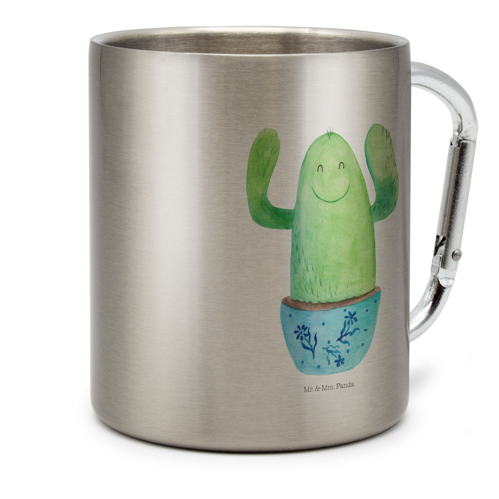 Edelstahlbecher Kaktus Happy Edelstahltasse, Karabiner, Edelstahlbecher, Outdoor, Camping, Tasse, Becher, Kaktus, Kakteen, Motivation, Spruch, lustig, Kindersicherung, Neustart, Büro, Büroalltag, Kollege, Kollegin, Freundin, Mutter, Familie, Ausbildung