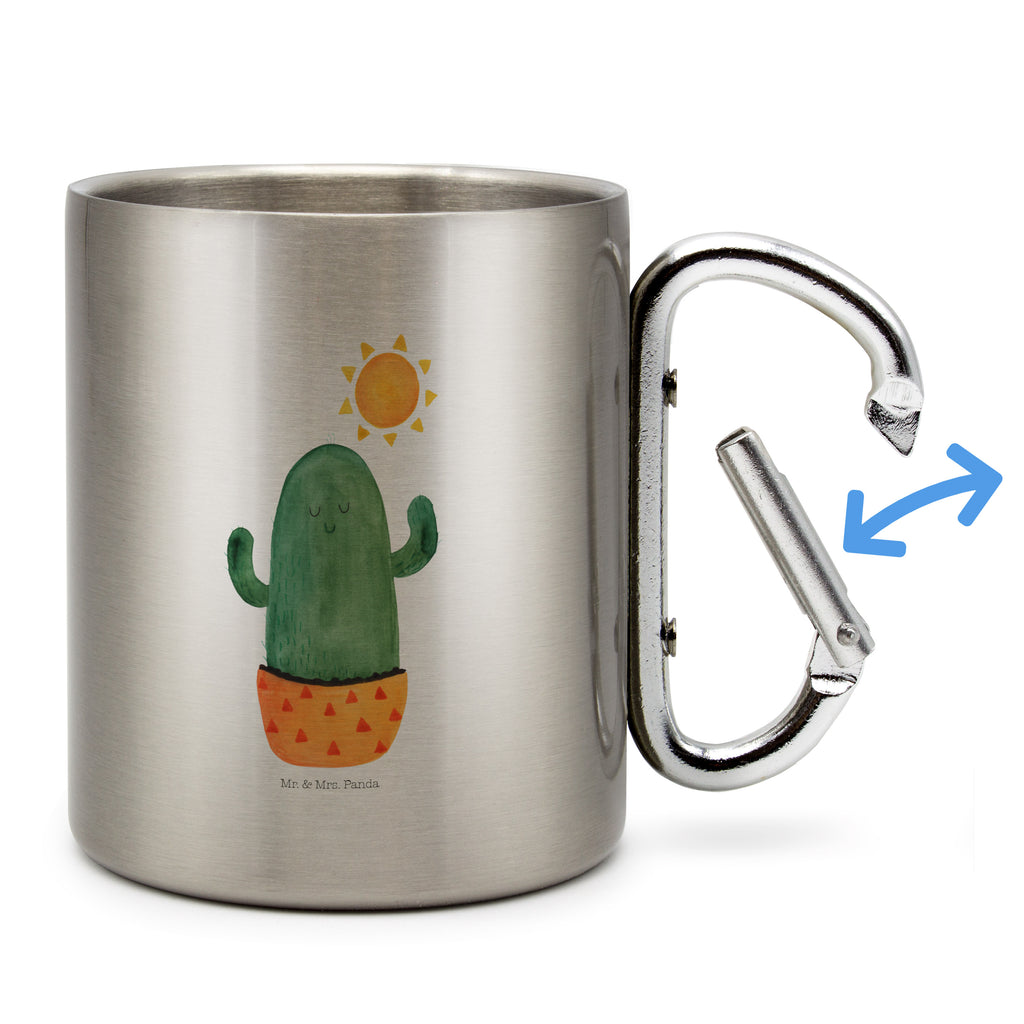 Edelstahlbecher Kaktus Sonnenanbeter Edelstahltasse, Karabiner, Edelstahlbecher, Outdoor, Camping, Tasse, Becher, Kaktus, Kakteen, Liebe Kaktusliebe, Sonne, Sonnenschein, Glück, glücklich, Motivation, Neustart, Trennung, Ehebruch, Scheidung, Freundin, Liebeskummer, Liebeskummer Geschenk, Geschenkidee
