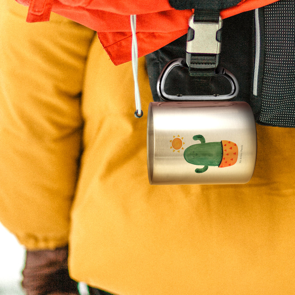 Edelstahlbecher Kaktus Sonnenanbeter Edelstahltasse, Karabiner, Edelstahlbecher, Outdoor, Camping, Tasse, Becher, Kaktus, Kakteen, Liebe Kaktusliebe, Sonne, Sonnenschein, Glück, glücklich, Motivation, Neustart, Trennung, Ehebruch, Scheidung, Freundin, Liebeskummer, Liebeskummer Geschenk, Geschenkidee