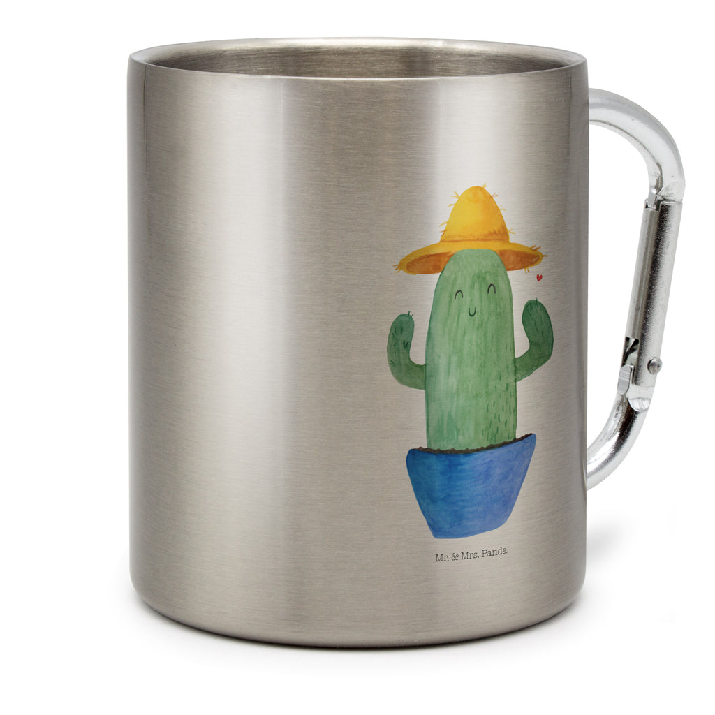 Edelstahlbecher Kaktus Sonnenhut Edelstahltasse, Karabiner, Edelstahlbecher, Outdoor, Camping, Tasse, Becher, Kaktus, Kakteen, Reisen, Weltreise, Weltenbummler, Reisetagebuch, Städtetrip, Kaktusliebe, Geschenkidee, Spruch, Motivation