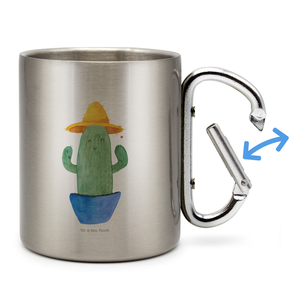 Edelstahlbecher Kaktus Sonnenhut Edelstahltasse, Karabiner, Edelstahlbecher, Outdoor, Camping, Tasse, Becher, Kaktus, Kakteen, Reisen, Weltreise, Weltenbummler, Reisetagebuch, Städtetrip, Kaktusliebe, Geschenkidee, Spruch, Motivation