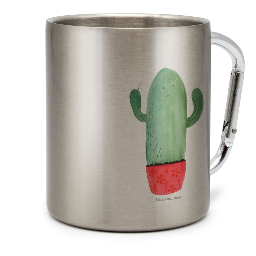 Edelstahlbecher Kaktus wütend Edelstahltasse, Karabiner, Edelstahlbecher, Outdoor, Camping, Tasse, Becher, Kaktus, Kakteen, ärgern, Büro, Schule, Büroalltag, Chefin, Kollege, Kollegin, wütend