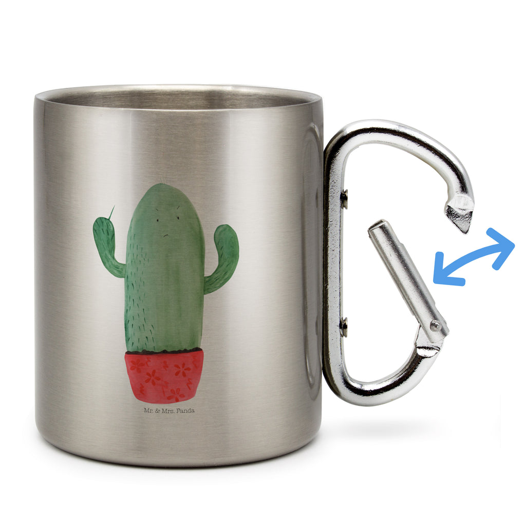 Edelstahlbecher Kaktus wütend Edelstahltasse, Karabiner, Edelstahlbecher, Outdoor, Camping, Tasse, Becher, Kaktus, Kakteen, ärgern, Büro, Schule, Büroalltag, Chefin, Kollege, Kollegin, wütend